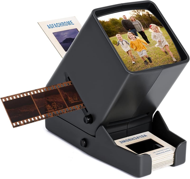 DGODRT LED Dia Vetítő 35mm Negatívhoz és Diához 3x Nagyítással USB Kábellel