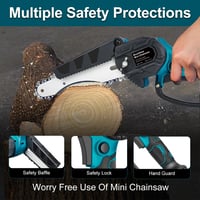 DGQCD-US Mini Láncfűrész Milwaukee 18V Akkumulátorhoz - 6 Colos Vezeték Nélküli Elektromos Kézi Fűrész Biztonsági Zárral Metszéshez, Favágás 4