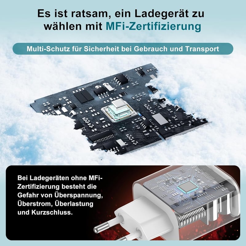 DGVERS iPhone Gyorstöltő Szett - 20W USB-C Adapter és 2M Kábel iPhone 17/16/15 Sorozathoz, iPad Air/Mini Készülékekhez Kompatibilis