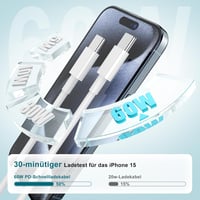 DGVERS iPhone Gyorstöltő Szett - 20W USB-C Adapter és 2M Kábel iPhone 17/16/15 Sorozathoz, iPad Air/Mini Készülékekhez Kompatibilis 4
