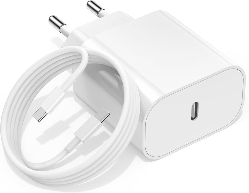 DGVERS iPhone Gyorstöltő Szett - 20W USB-C Adapter és 2M Kábel iPhone 17/16/15 Sorozathoz, iPad Air/Mini Készülékekhez Kompatibilis