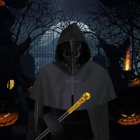 Costum de Doctor de Ciumă Dhnvcud, mărimea L - Mască, pălărie Steampunk, pelerină cu glugă, baston - Costum de carnaval pentru cosplay de Halloween 8