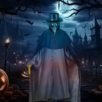 Costum de Doctor de Ciumă Dhnvcud, mărimea L - Mască, pălărie Steampunk, pelerină cu glugă, baston - Costum de carnaval pentru cosplay de Halloween 3