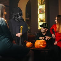Costum de Doctor de Ciumă Dhnvcud, mărimea L - Mască, pălărie Steampunk, pelerină cu glugă, baston - Costum de carnaval pentru cosplay de Halloween 6