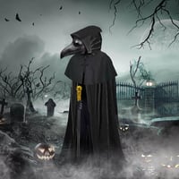 Costum de Doctor de Ciumă Dhnvcud, mărimea L - Mască, pălărie Steampunk, pelerină cu glugă, baston - Costum de carnaval pentru cosplay de Halloween 5