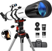 Dianfan 90mm Refraktor Teleszkóp 800mm Fókusztávolsággal, 32x-240x Nagyítás, Telefon Adapter és Állvánnyal 1