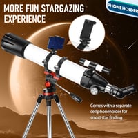 Dianfan 90mm Refraktor Teleszkóp 800mm Fókusztávolsággal, 32x-240x Nagyítás, Telefon Adapter és Állvánnyal 5
