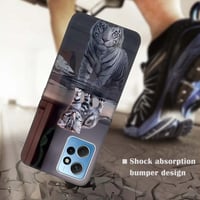 DiaryTown Állat Mintás Szilikon Tok Xiaomi Redmi Note 12 4G Telefonhoz - Ultravékony, Karcálló, Ütésálló TPU Védőtok Macska és Tigris Mintáv 2