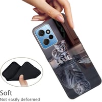 DiaryTown Állat Mintás Szilikon Tok Xiaomi Redmi Note 12 4G Telefonhoz - Ultravékony, Karcálló, Ütésálló TPU Védőtok Macska és Tigris Mintáv 3