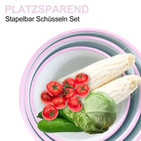 Súprava šalátových mís Diaxilu s vekom, 3-dielna súprava miešacích mís 2l/3l/4l, stohovateľné kuchynské misy, prémiový plast bez obsahu BPA, vhodné do umývačky riadu a mikrovlnnej rúry, modré 4