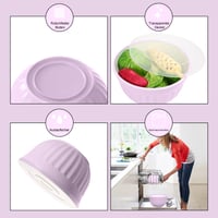 Súprava šalátových mís Diaxilu s vekom, 3-dielna súprava miešacích mís 2l/3l/4l, stohovateľné kuchynské misy, prémiový plast bez obsahu BPA, vhodné do umývačky riadu a mikrovlnnej rúry, modré 6