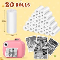 Diboniur 20 tekercs hőpapír gyerek fényképezőgéphez, instant kamera papír fehér - 20, 2-White 7