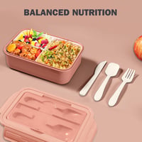 Diboniur Bento Box 1400ml Compartmentes Ételhordó Rózsaszín Mikrózható Gyerekeknek Felnőtteknek 7