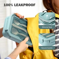 Diboniur Bento Box 1400ml Evőeszközzel Mikrózható Mosogatógépálló Kék 3