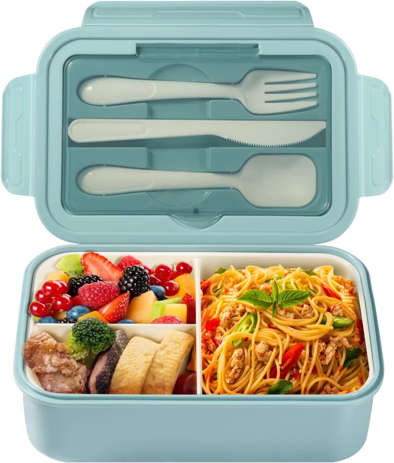 Diboniur Bento Box 1400ml Evőeszközzel Mikrózható Mosogatógépálló Kék
