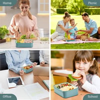 Diboniur Bento Box 1400ml Evőeszközzel Mikrózható Mosogatógépálló Kék 4
