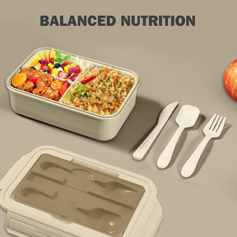 Diboniur Bento Box 1400ml Khaki Ételhordó Mikróhullámú Mosogatógépben Mosható Gyerekeknek Felnőtteknek