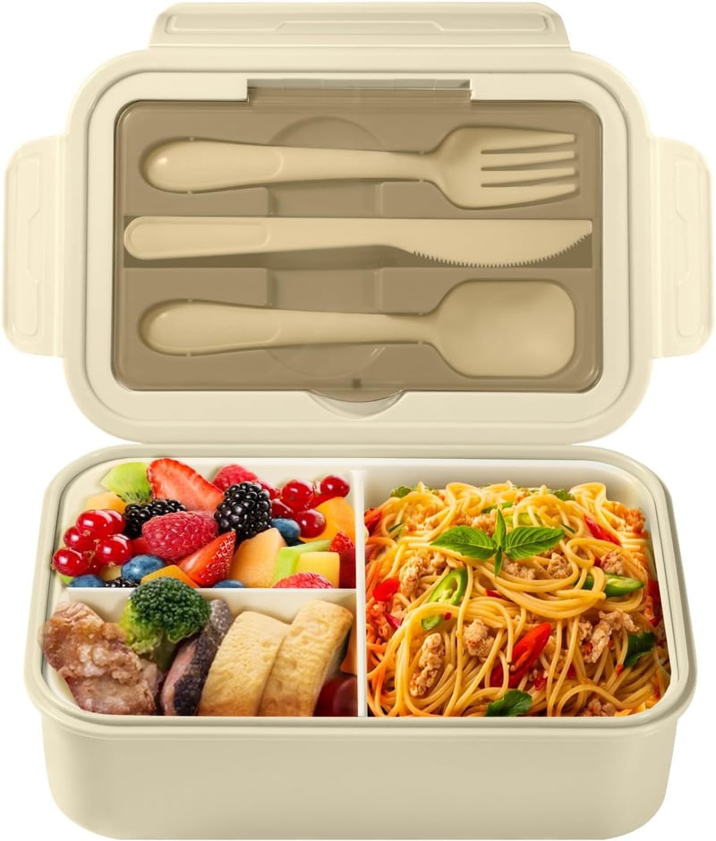 Diboniur Bento Box 1400ml Khaki Ételhordó Mikróhullámú Mosogatógépben Mosható Gyerekeknek Felnőtteknek