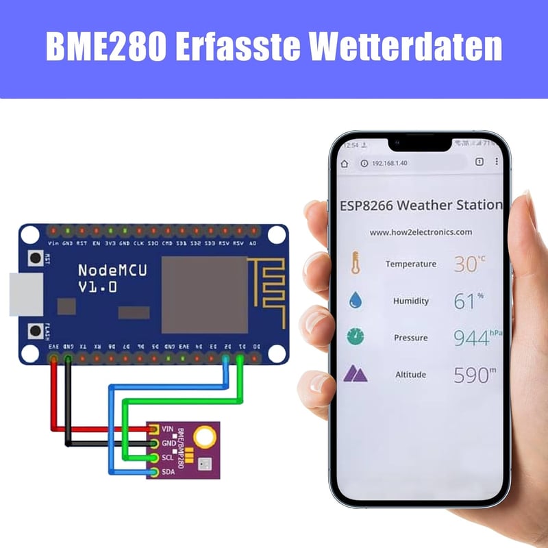 Dictien BME280 Barometrikus Szenzor Modul 5V Arduino Raspberry Pi 5db