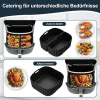 Dictien szilikon légsütő betétlap Russell Hobbs XXL 8L / 8,3L modellekhez - fekete - 3 db 3