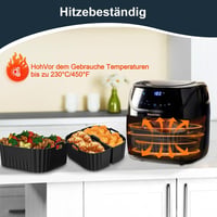 Dictien szilikon légsütő betétlap Russell Hobbs XXL 8L / 8,3L modellekhez - fekete - 3 db 5