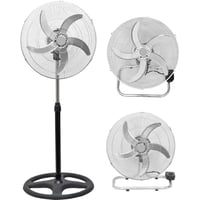 DICTROLUX 3 v 1 nástenný a stolový ventilátor, 5 lopatiek, 60 W, otočný, čierna oceľ, 240 V 1