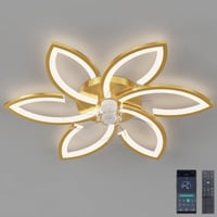 DIDADIDA tihi stropni ventilator sa svjetlom, daljinskim upravljačem, 70W - zlatni, 78 cm 2