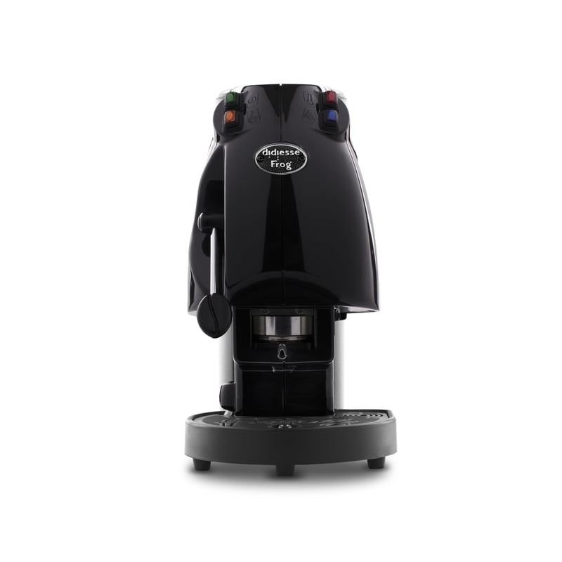 Didiesse Frog Revolution kávéfőző kávépárnákhoz - fényes fekete, espresso otthonra és irodába, színes design, alacsony fogyasztás 650W