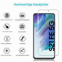 Didisky set 2 folii de protecție din sticlă securizată pentru Samsung Galaxy S21 FE 5G, duritate 9H, fără bule, înaltă definiție 3