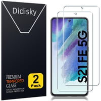 Didisky set 2 folii de protecție din sticlă securizată pentru Samsung Galaxy S21 FE 5G, duritate 9H, fără bule, înaltă definiție 1