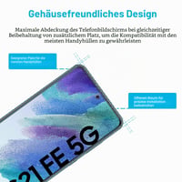 Didisky set 2 folii de protecție din sticlă securizată pentru Samsung Galaxy S21 FE 5G, duritate 9H, fără bule, înaltă definiție 4