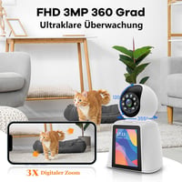 DIDseth 2K 3MP WiFi Beltéri Biztonsági Kamera 2,8" Kijelzővel - 360° Megfigyelés, Kétirányú Videóhívás, Mozgásérzékelés, Kisállat Kamera, Ok 4