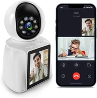 DIDseth 2K 3MP WiFi Beltéri Biztonsági Kamera 2,8" Kijelzővel - 360° Megfigyelés, Kétirányú Videóhívás, Mozgásérzékelés, Kisállat Kamera, Ok 1