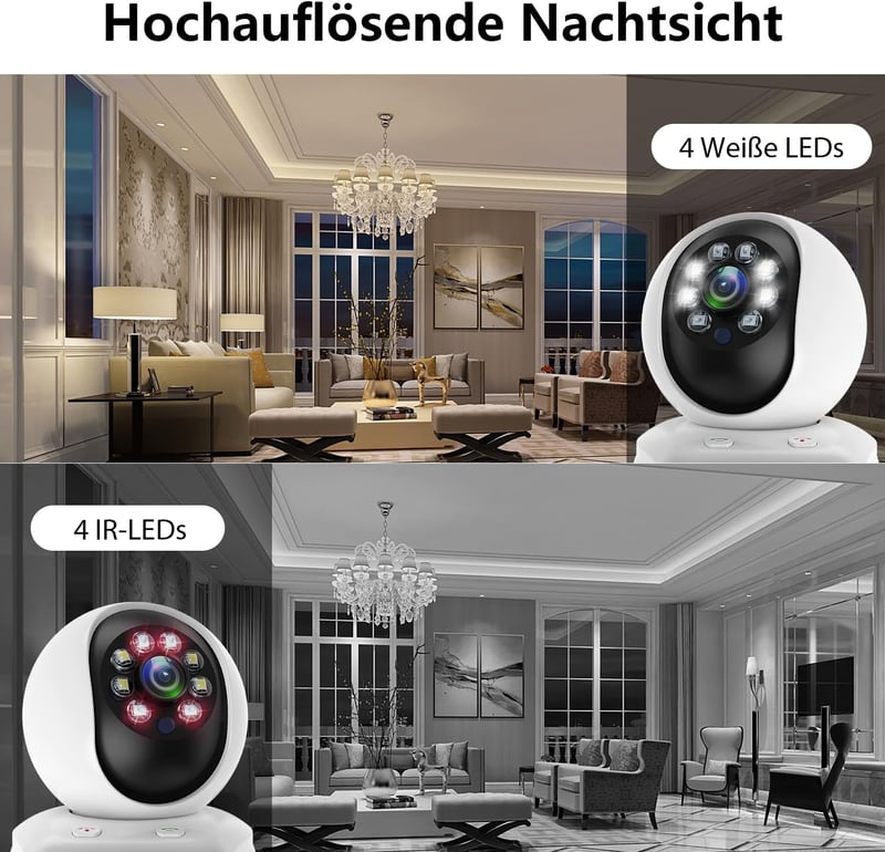 DIDseth 2K 3MP WiFi Beltéri Biztonsági Kamera 2,8" Kijelzővel - 360° Megfigyelés, Kétirányú Videóhívás, Mozgásérzékelés, Kisállat Kamera, Ok