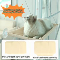 Hamac de fereastră pentru pisici DIDUDE 54x30 cm, până la 25 kg, pervaz de odihnă cu ventuze puternice pentru pisici mari, lavabil 5