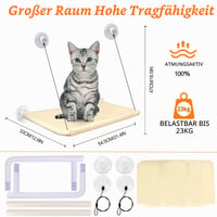Hamac de fereastră pentru pisici DIDUDE 54x30 cm, până la 25 kg, pervaz de odihnă cu ventuze puternice pentru pisici mari, lavabil 6