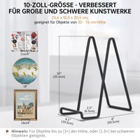 Suport Metalic pentru Farfurii DIDUDIDU Mare - Stativ Decorativ pentru Cărți, Fotografii, Rame Foto, Diplome - Negru - 2 bucăți - 25,6 cm 2