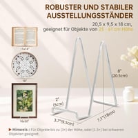DIDUDIDU Kovový stojan na taniere – Strieborný dekoračný stojan na taniere, obrázky, knihy a fotorámiky – 20,5 cm – súprava 2 kusov 5