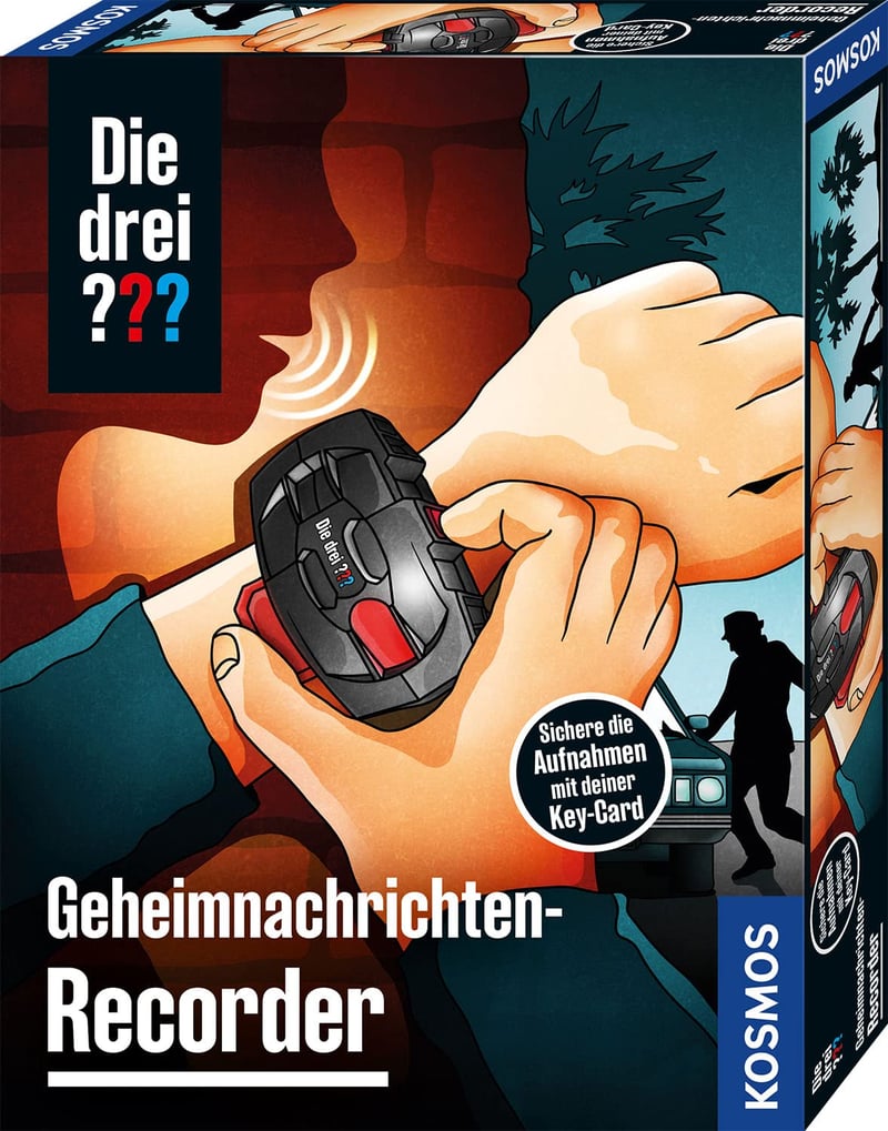 Tri pátrače: Tajný záznamník – Detektívna súprava s kódovaným nahrávaním hlasu pre deti od 8 rokov, s náramkom