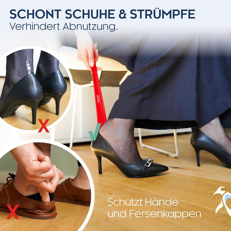 Die Schuhanzieher 35 cm-es Műanyag Cipőkanál Akasztófurattal - Törtfehér Cipőfelhúzó Segédeszköz, Németországi Minőség, Z1555