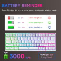Dierya DK63 Vezeték Nélküli Mechanikus Gamer Billentyűzet, 60% Kompakt, RGB Háttérvilágítás, Bluetooth/2.4G/USB-C, Lineáris Piros Kapcsoló,  7