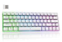 Dierya DK63 Bežična Mehanička Tipkovnica za Igre, 60% Kompaktna, RGB Pozadinsko Osvjetljenje, Bluetooth/2.4G/USB-C, Linearne Crvene Tipke, 1
