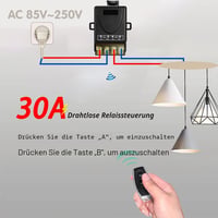 DieseRC 433MHz bezdrôtový diaľkovo ovládaný spínač, AC 220V-240V 30A reléový prijímač s 2 vysielačmi pre svetlá, vodné čerpadlá a domáce spotrebiče 2