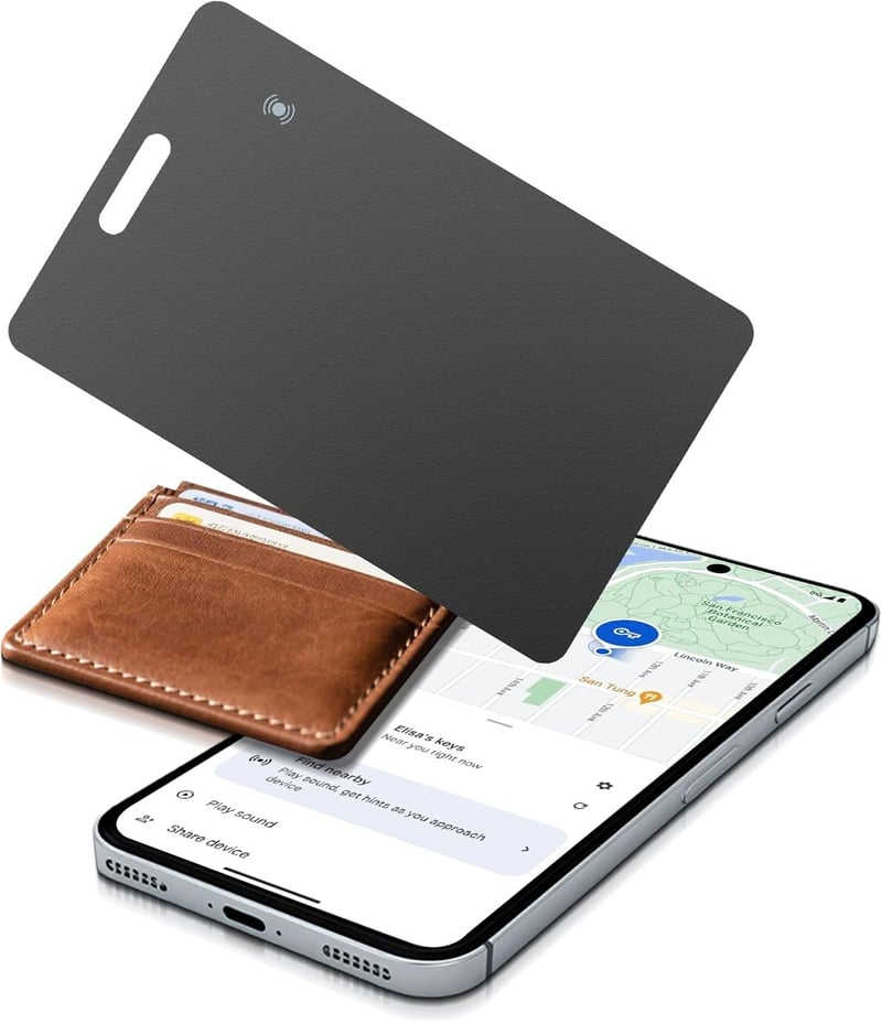 DIFCUL Slim Wallet Tracker Card Android, Vezeték nélküli Újratölthető Nyomkövető Kártya Google Find My Device-hez