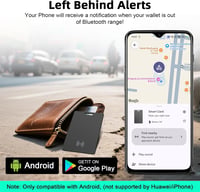 DIFCUL Slim Wallet Tracker Card Android, Vezeték nélküli Újratölthető Nyomkövető Kártya Google Find My Device-hez 2