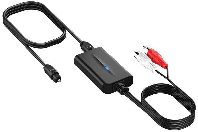 Convertor Audio Digital-Analog DigitConvert 192kHz, Adaptor SPDIF Toslink la RCA cu Chip de Amplificare Încorporat, pentru HDTV, DVD și Blu-ray Player