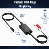 Convertor Audio Digital-Analog DigitConvert 192kHz, Adaptor SPDIF Toslink la RCA cu Chip de Amplificare Încorporat, pentru HDTV, DVD și Blu-ray Player 4