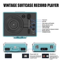 Bluetooth kufríkový gramofón DIGITNOW so vstavanými reproduktormi, 3 rýchlosti, RCA výstup, AUX vstup, konektor na slúchadlá, prevod vinylu na WAV/MP3 2
