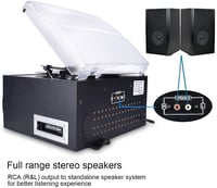 Gramofón DIGITNOW s Bluetooth, vstavanými reproduktormi, CD, kazetovým prehrávačom, AM/FM rádiom, AUX, USB, SD kartou a diaľkovým ovládaním 4