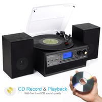 Gramofón DIGITNOW s Bluetooth, vstavanými reproduktormi, CD, kazetovým prehrávačom, AM/FM rádiom, AUX, USB, SD kartou a diaľkovým ovládaním 3